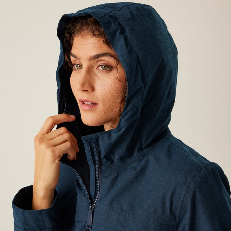 Women s Romine II Waterproof Parka Jacket Navy Marl Regatta UK