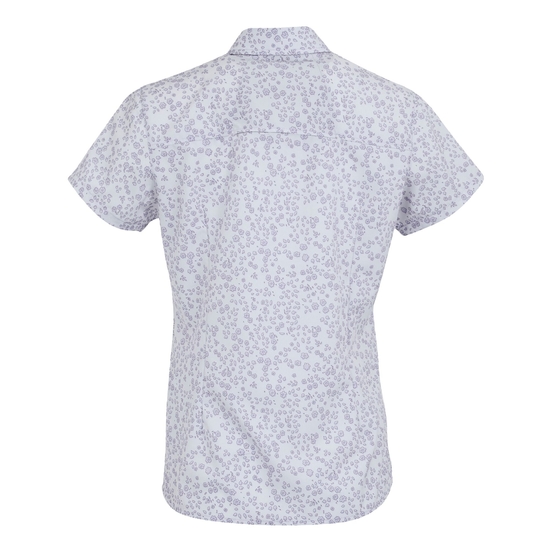 Women's Travel Packaway Short Sleeve Shirt Lilac Hint Meadow Print