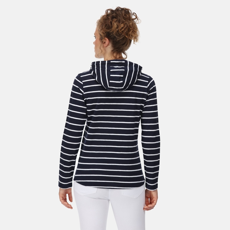 Women's striped sleeve hoodie outlet