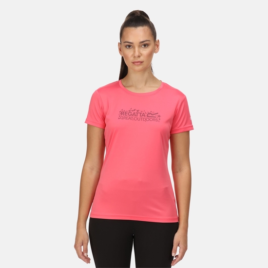 Women s Fingal VI Print T Shirt Tropical Pink