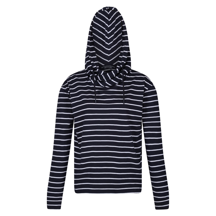 Women s Monsal Lightweight Hoodie Navy White Stripe Regatta UK