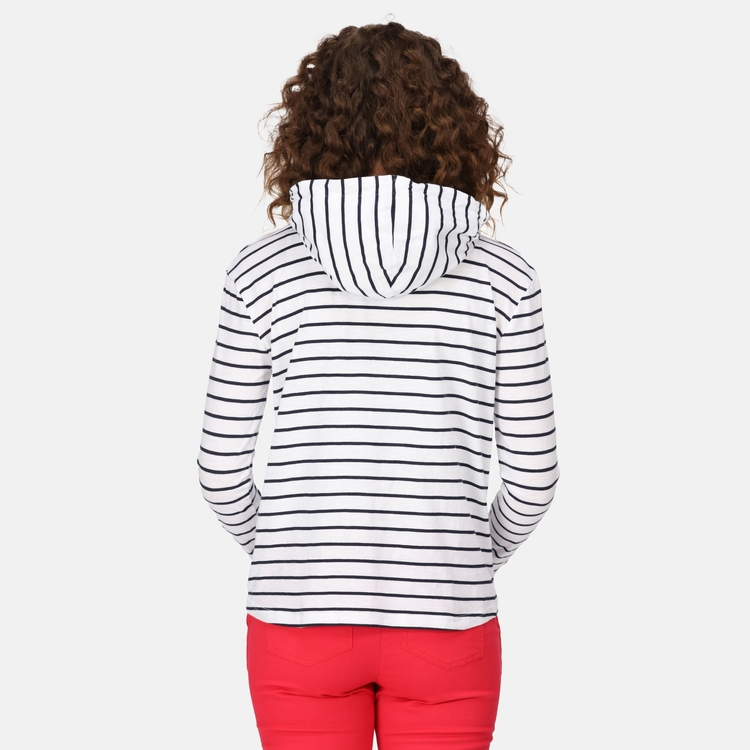 Women s Monsal Lightweight Hoodie White Navy Stripe Regatta ROW