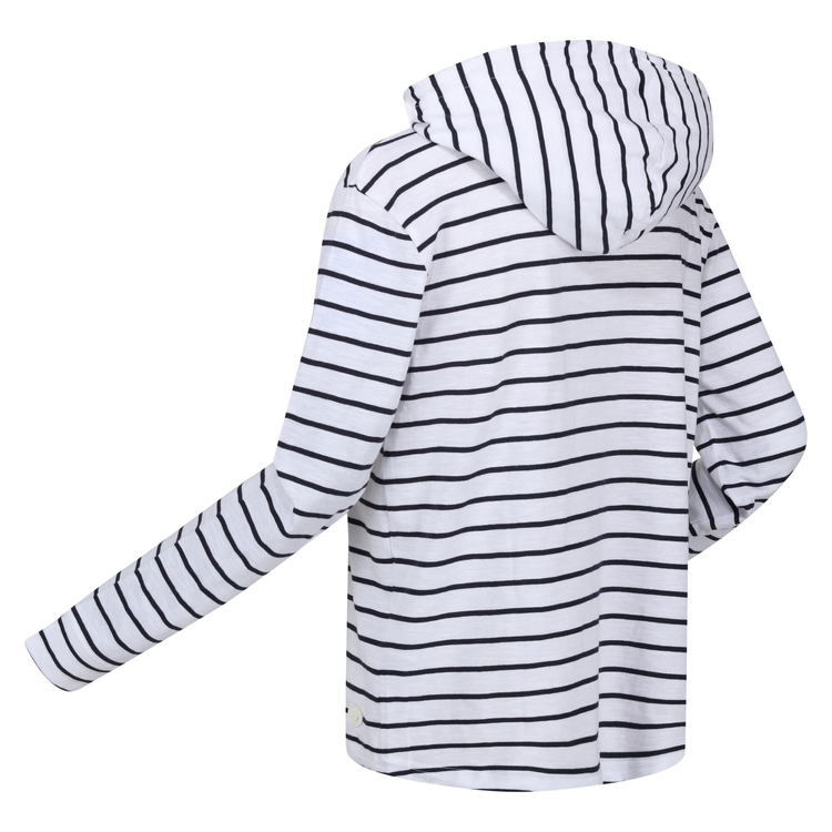 Women s Monsal Lightweight Hoodie White Navy Stripe
