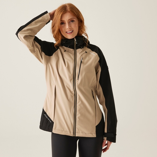 Women s Birchdale Waterproof Jacket Warm Taupe Black