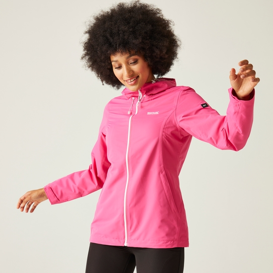 Women's hamara iii lightweight waterproof hooded walking jacket neon pink top