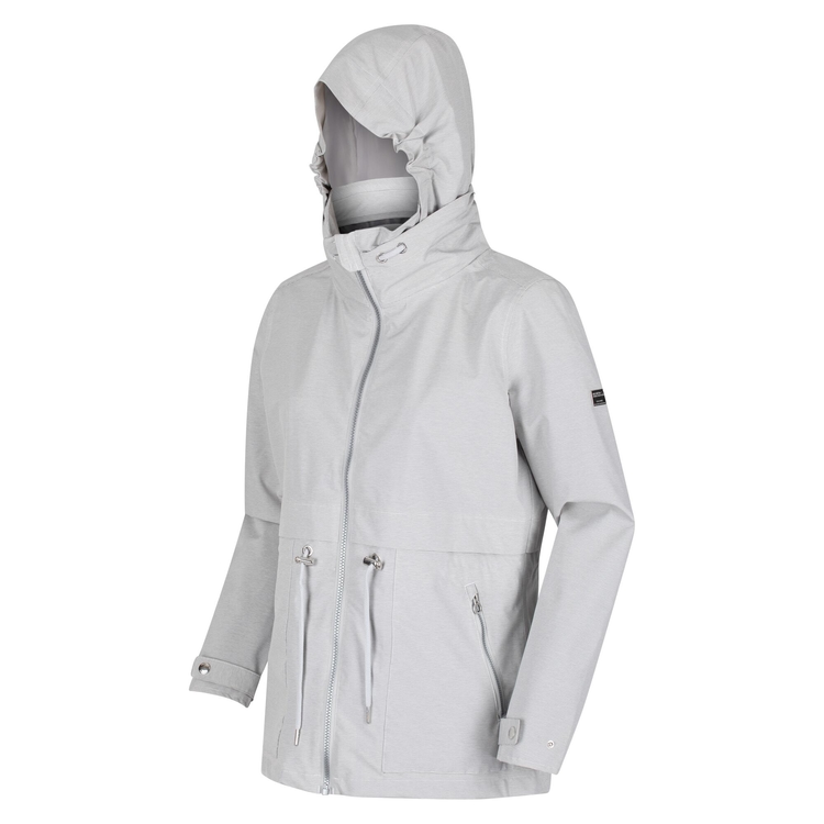 Women s Nadira Waterproof Jacket Silver Grey Linear