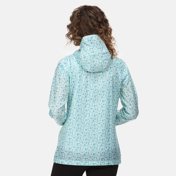 Women s Printed Pack It Waterproof Jacket Ocean Wave Ditsy