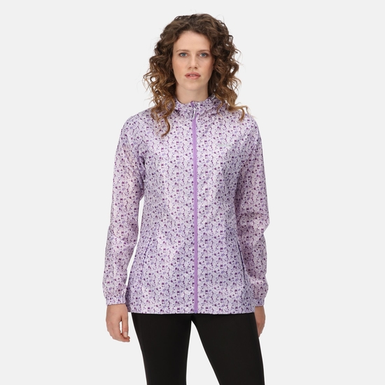 Women s Printed Pack It Waterproof Jacket Light Amethyst Ditsy Regatta UK