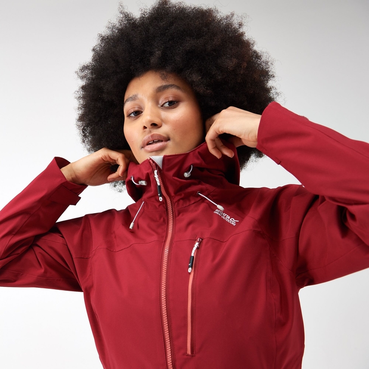 Womens red rain jacket with hood 2025