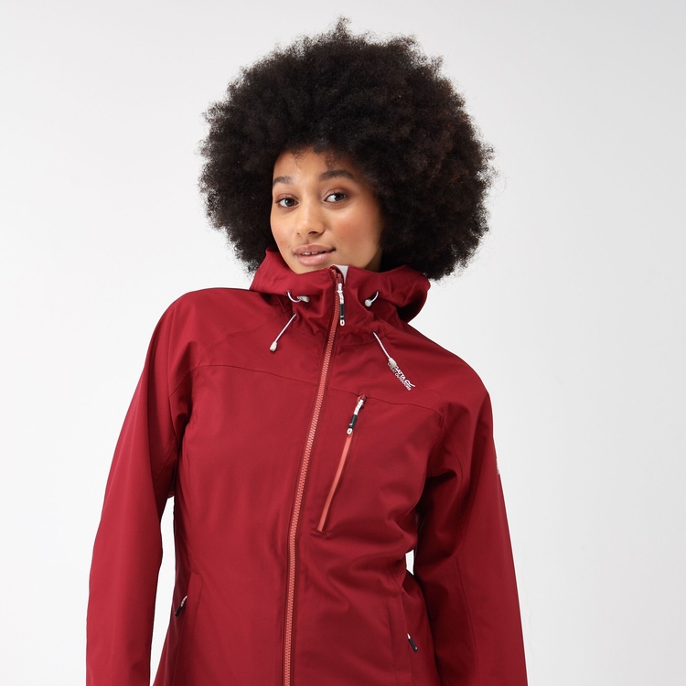 Red rain coat women top