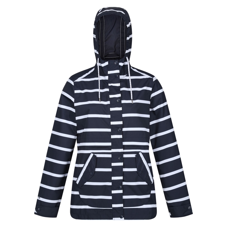 Black and white striped raincoat top