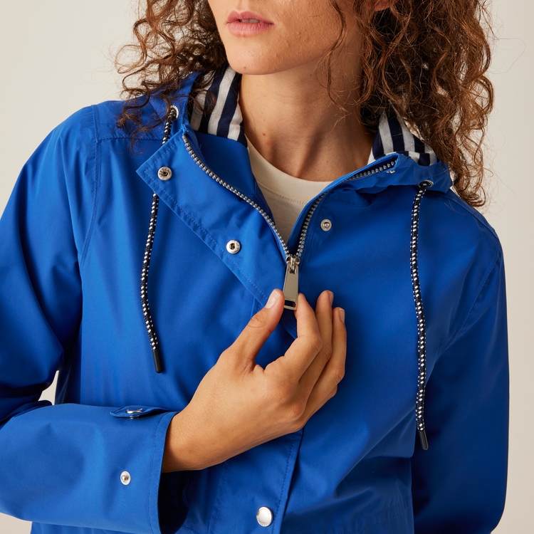 Women's blue rain jacket sale