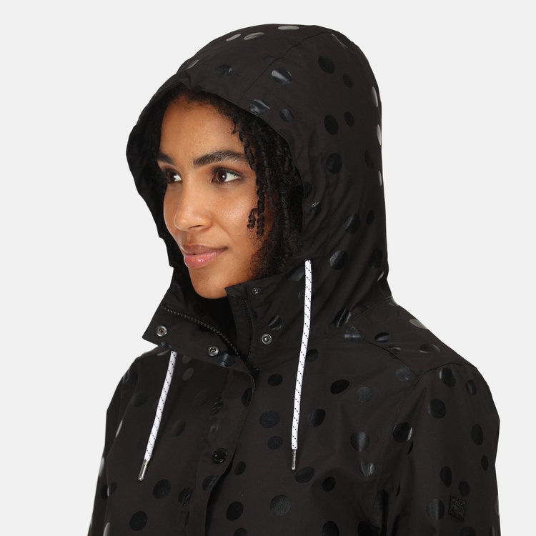 Women s Bayla Waterproof Rain Jacket Black Spot Regatta ROW