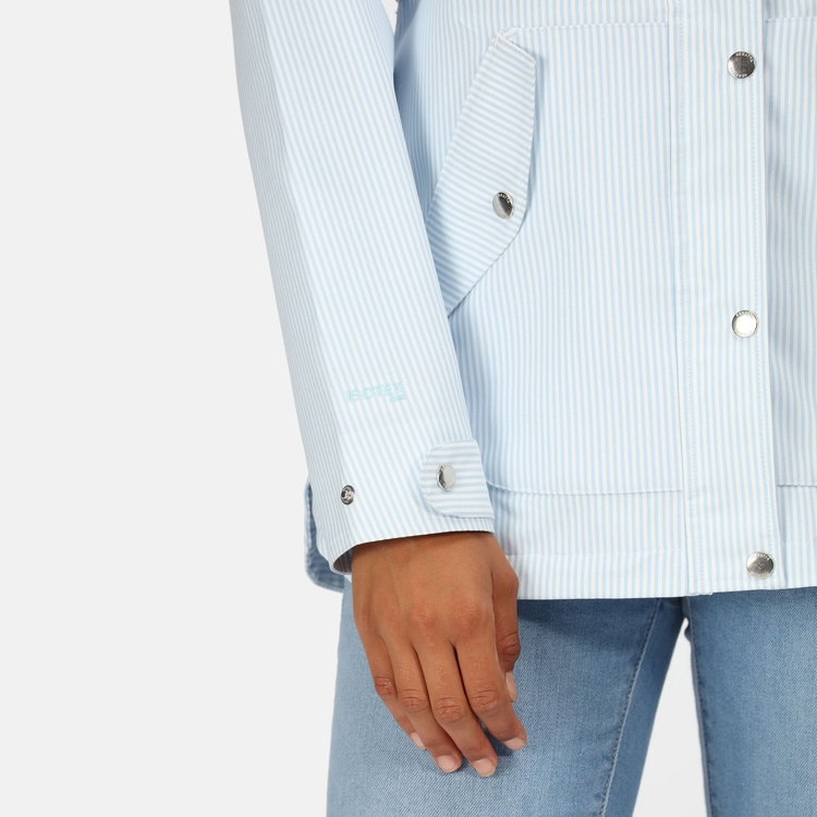 Regatta blue and white striped jacket clearance
