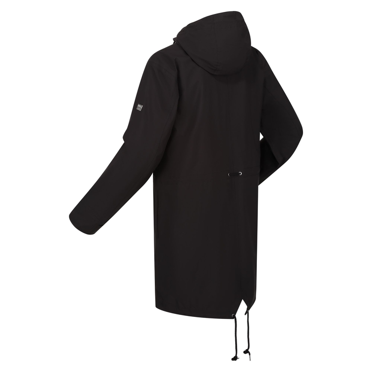 Women's alerie long length hot sale waterproof festival jacket black