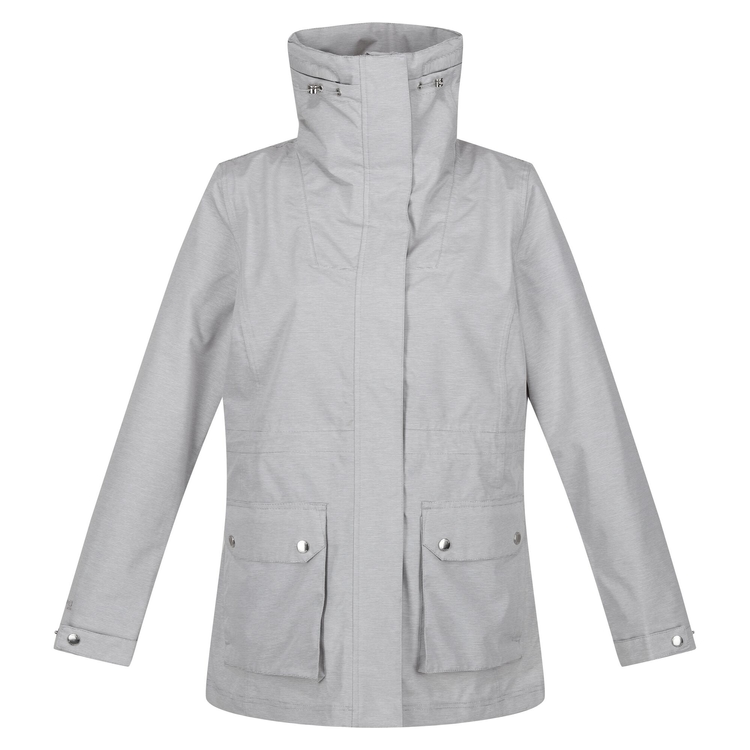 Women s Novalee Waterproof Jacket Silver Grey Linear