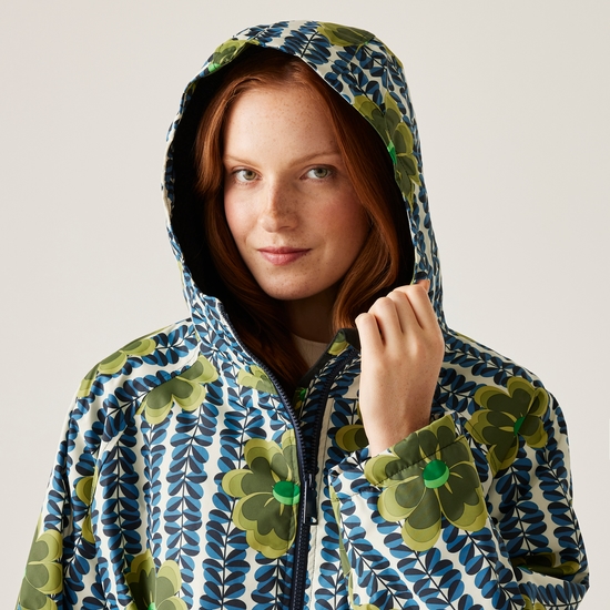 Orla Kiely - Płaszcz damski plażowy wodoodporny Changing Robe Zielony