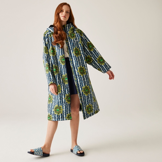 Orla Kiely - Płaszcz damski plażowy wodoodporny Changing Robe Zielony