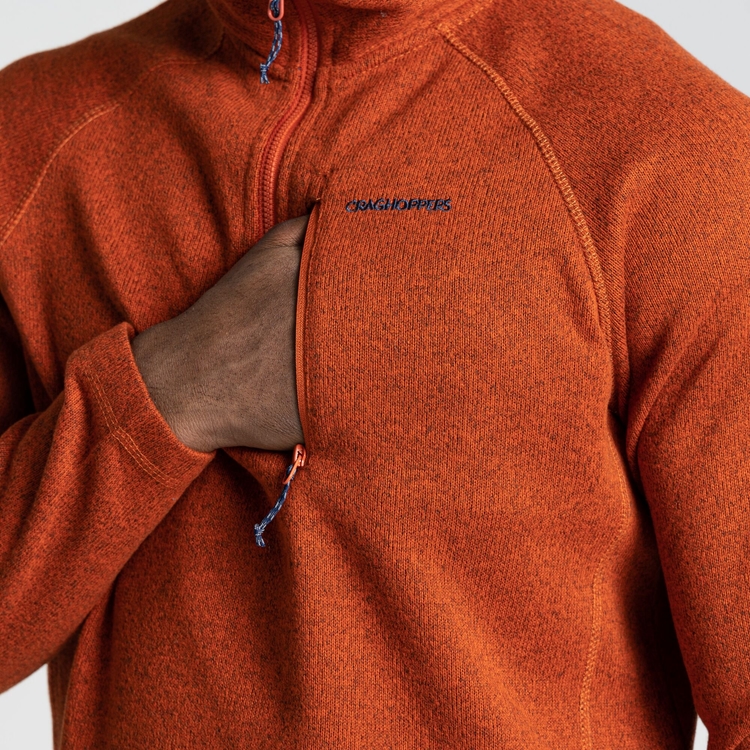 Men s Grindell Half Zip Fleece Potters Clay