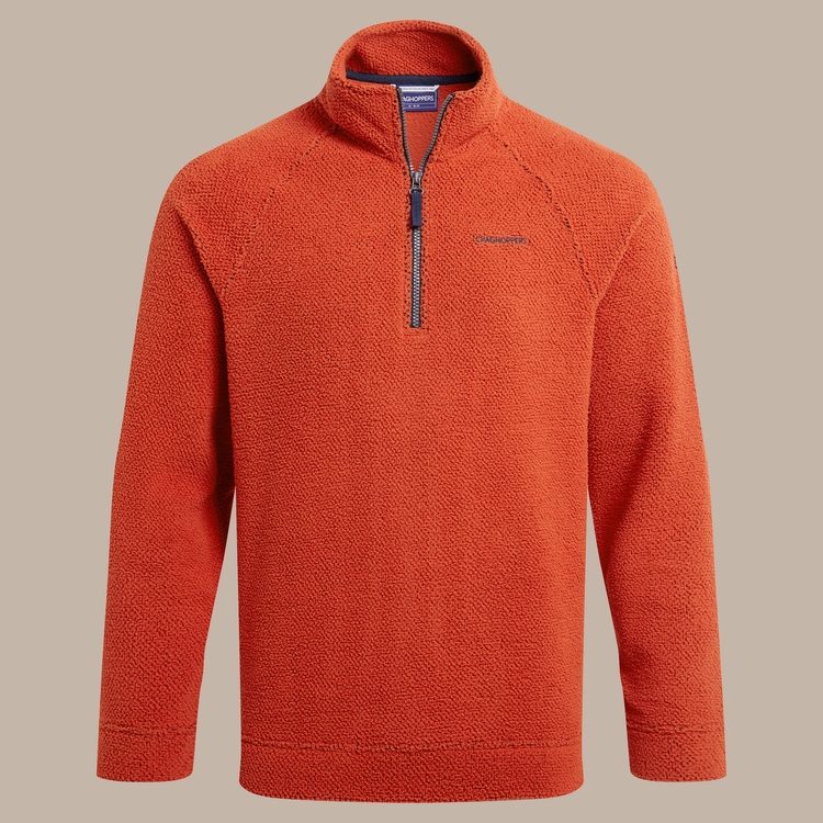 Half Zip Mens Orange Fleece Men's CO2 Renu Half Zip Fleece Macaw Red