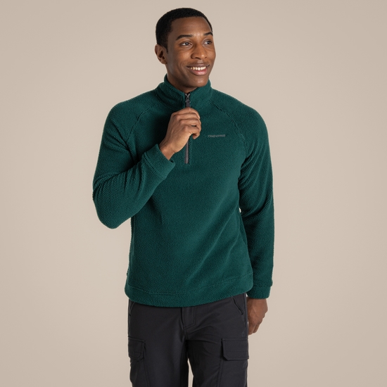 Men's Karlton Half Zip Fleece - Dark Viridian | Craghoppers ROW Men's Karlton Half Zip Fleece - Dark Viridian | Craghoppers ROW