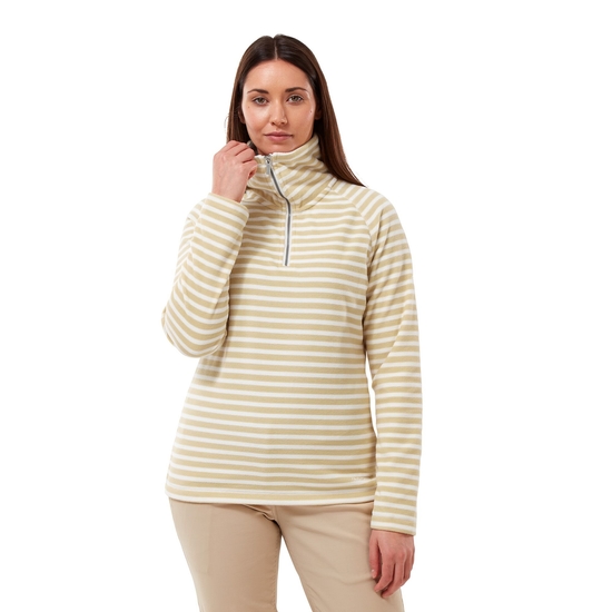 Women's Natalia Half Zip Fleece - Flax Yellow Stripe | Craghoppers UK