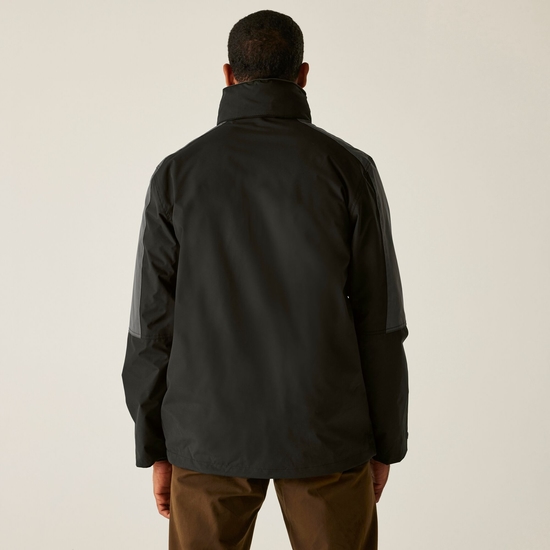 Men's Defender III Waterproof 3 In 1 Jacket Black Seal Grey