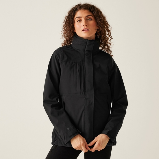 Women s Kingsley Waterproof Stretch 3 in 1 Jacket Black Regatta UK