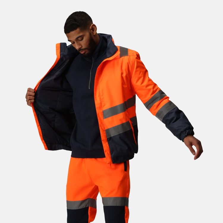 Waterproof bomber jacket with hood outlet