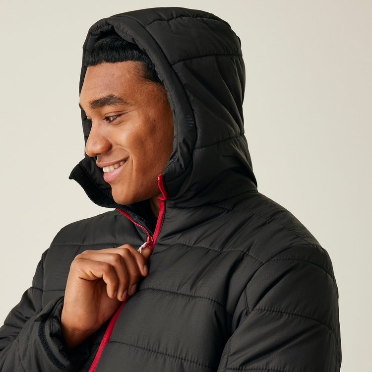 Men s Navigate Thermal Jacket Black Classic Red