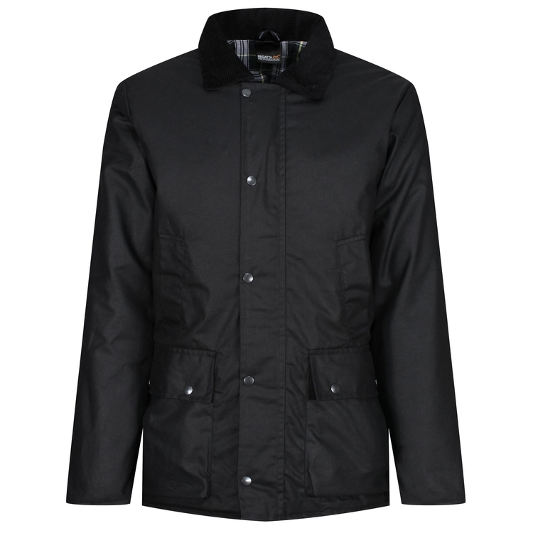 Men s Pensford Wax Jacket Black Regatta UK