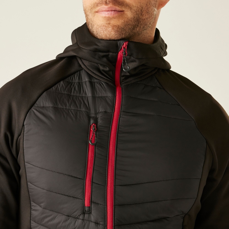 Men's Navigate Hybrid Jacket - Black Classic Red | Regatta UK