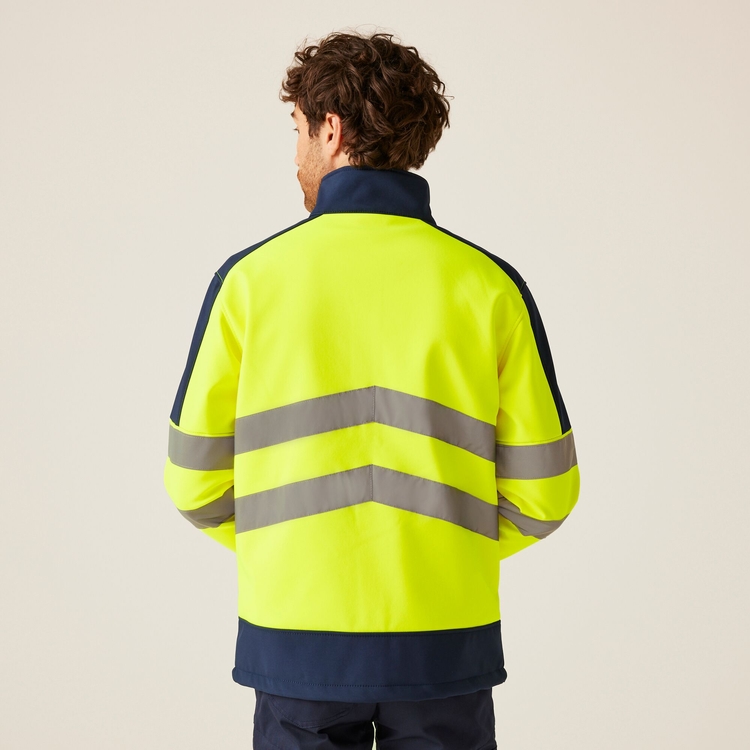 Workwear Boys Reflective Jacket Men's Hi-Vis Layer Softshell