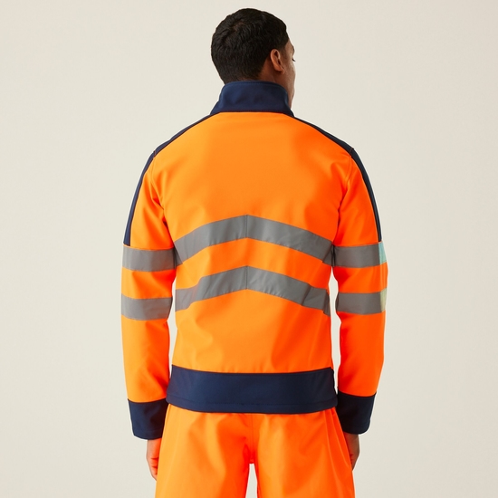 Veste Softshell haute-visibilité réfléchissante Homme 3 couches Hi-Vis Orange