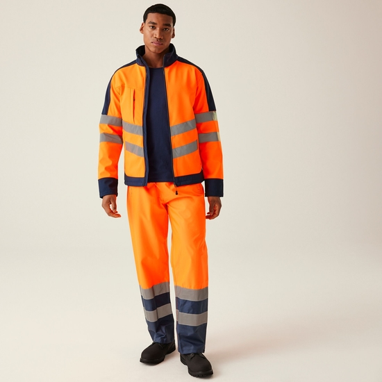 Veste Softshell haute-visibilité réfléchissante Homme 3 couches Hi-Vis Orange