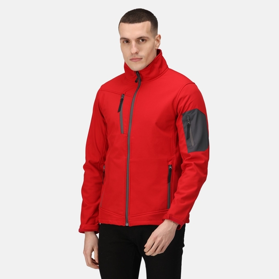 Men's Arcola 3 Layer Membrane Softshell Jacket - Classic Red Seal Grey ...