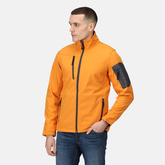 Men's Arcola 3 Layer Membrane Softshell Jacket - Sun Orange Seal Grey ...