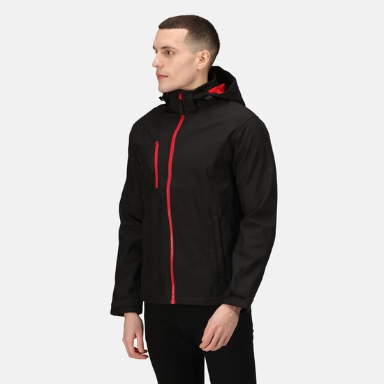 Men's Venturer 3 Layer Printable Hooded Softshell Jacket - Black ...