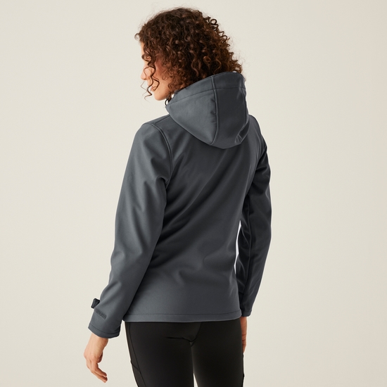 Women's Venturer 3-layer Printable Hooded Softshell Jacket Seal Grey Black
