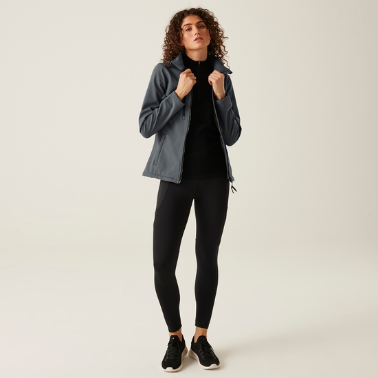 Women's Venturer 3-layer Printable Hooded Softshell Jacket Seal Grey Black