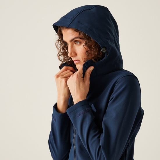 Women's Venturer 3-layer Printable Hooded Softshell Jacket Navy