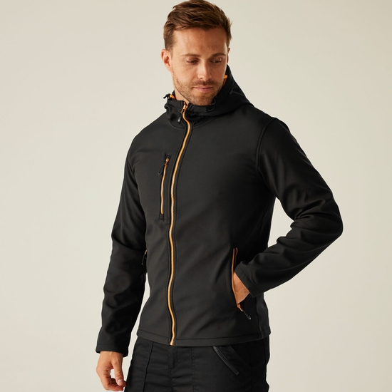 Navigate Lagen Softshelljacke mit Kapuze für Herren Black