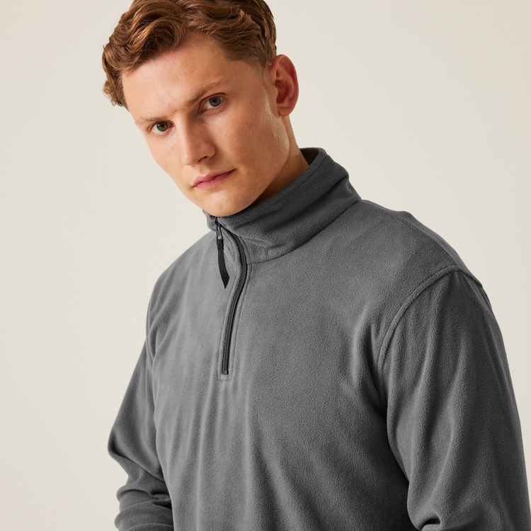 Men's Micro Lightweight Half Zip Fleece Seal Grey