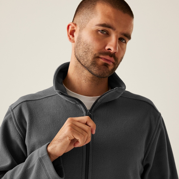 Men's Micro Lightweight Full Zip Fleece Seal Grey