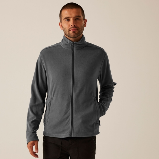 Men's Classic Full Zip Lightweight Microfleece Seal Grey