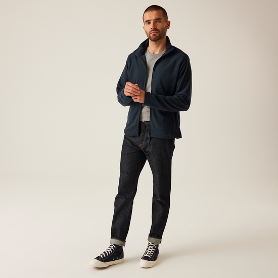 Men's Classic Full Zip Lightweight Microfleece Dark Navy
