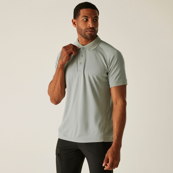 Men's Coolweave Wicking Polo Shirt Silver Grey