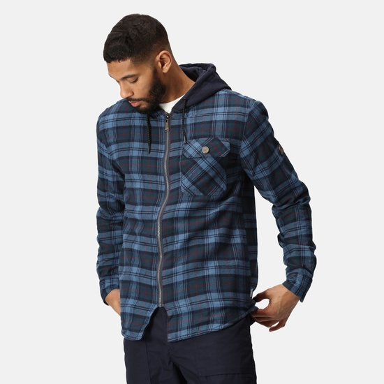 Padded check shirt with hood new arrivals