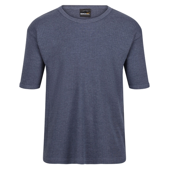 Men's Short Sleeve Thermal Vest - Denim Blue