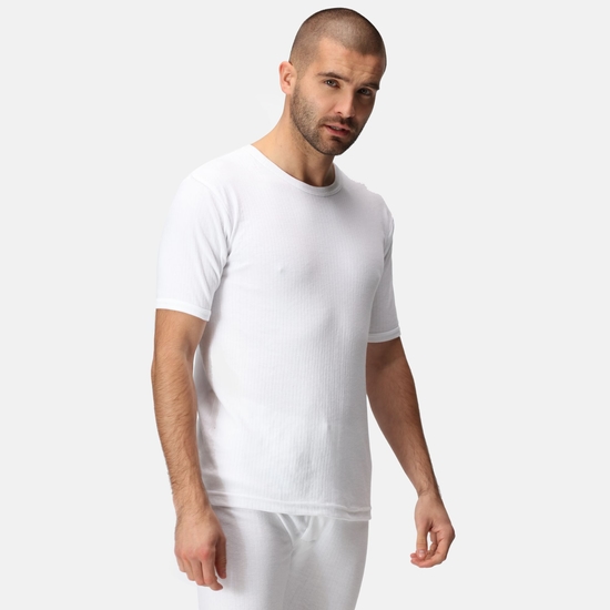 Men's Short Sleeve Thermal Vest - White